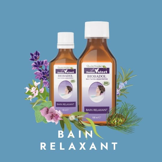 Biobadol. Bain relaxant à base d'huiles essentielles. Idéal pour un cadeau bien être à Noël.