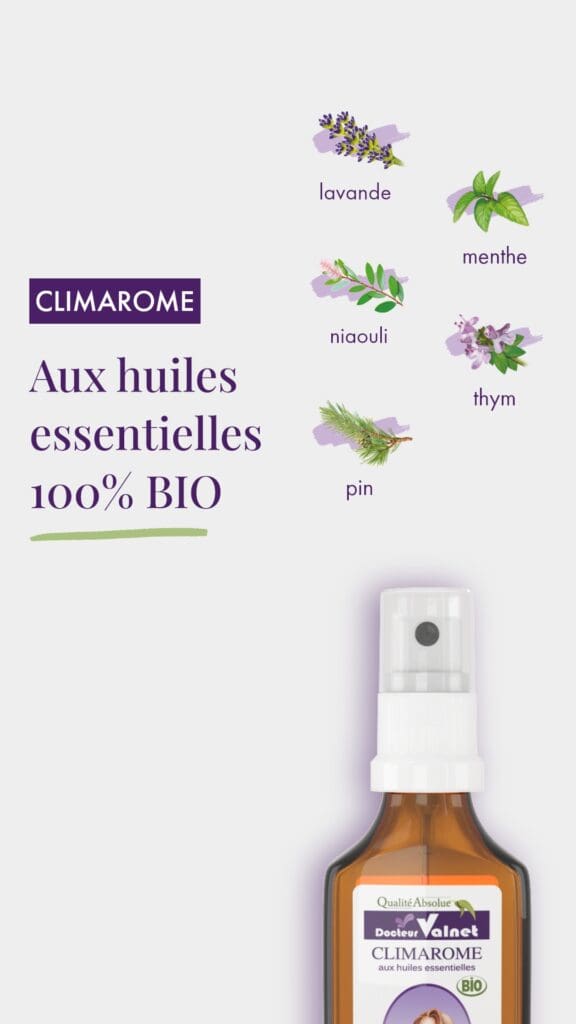 Climarome aux huiles essentielles 100% BIO de lavande, menthe, niaouli, thym et pin