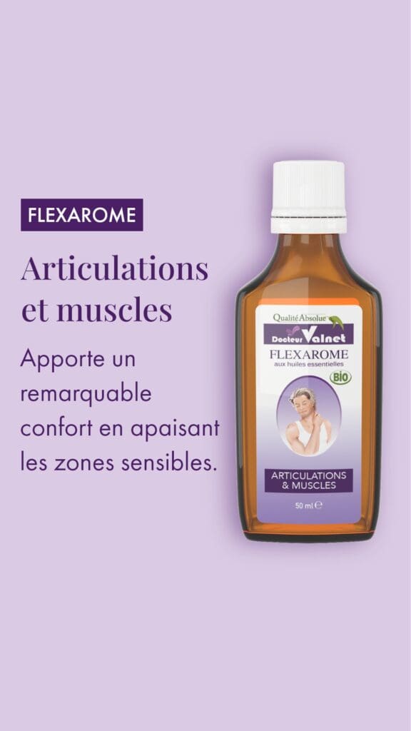 Flexarome pour les articulations et les muscles. Apporte un remarquable confort en apaisant les zones sensibles.