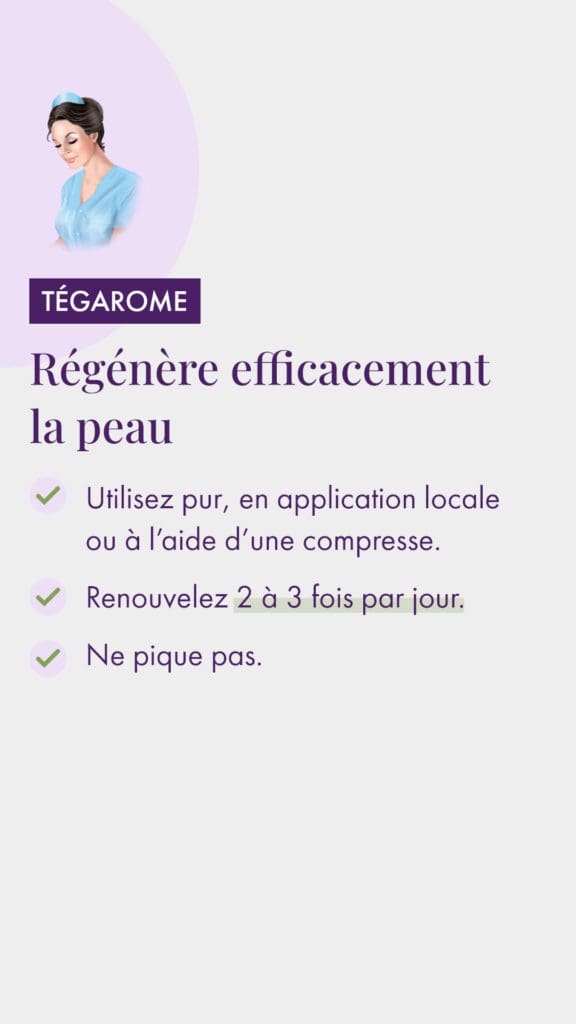 Tégarome préparation pète à l'emploi. Utilisez pur, en application locale ou à l'aide d'une compresse.