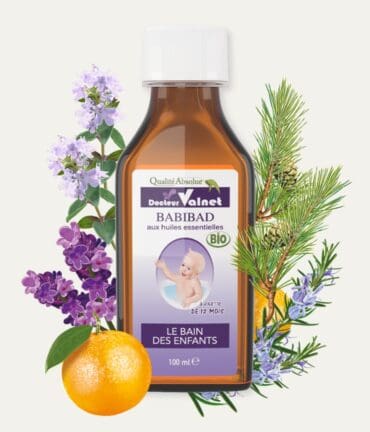 Babibad , le bain de enfants à base d'huiles essentielles 100% BIO du docteur Valnet. Flacon de 100 ml