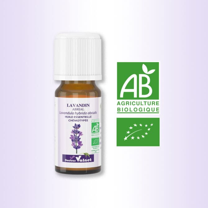 HE lavadin abrial 100% BIO, certifiée label AB, Agriculture Biologique.