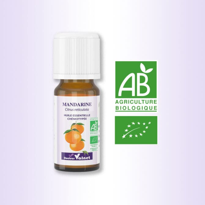 HE mandarine, 100% BIO, certifiée label AB, Agriculture Biologique.