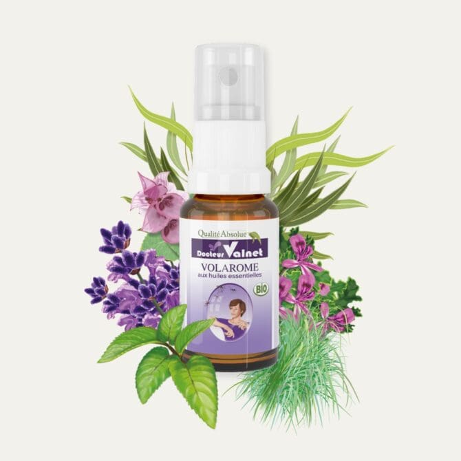 Volarome, lotion protectrice à base d'huiles essentielles 100% bio. Flacon de 15 ml