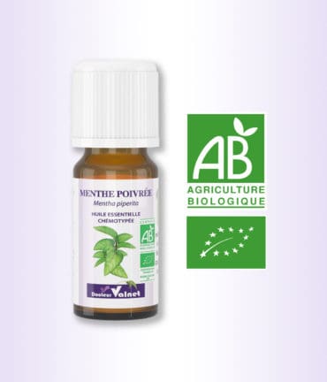 HE mente poivrée, 100% BIO, certifiée label AB, Agriculture Biologique.