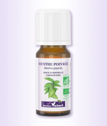 Flacon de 10 ml d'huile essentielle de menthe poivrée du docteur valnet