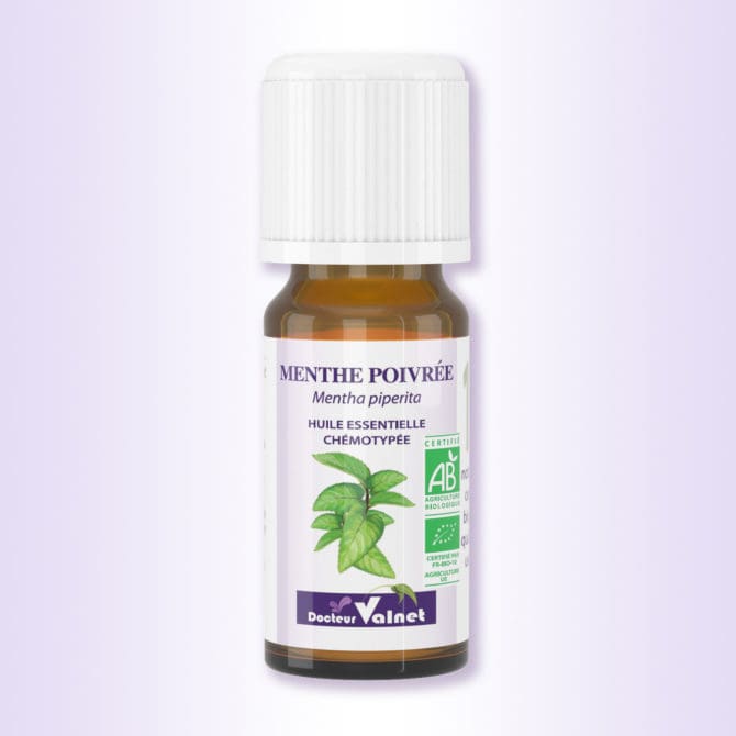 Flacon de 10 ml d'huile essentielle de menthe poivrée du docteur valnet