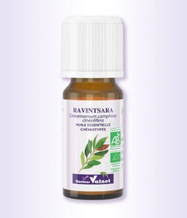 flacon de 10 ml d'huile essentielle de Ravintsara du docteur valnet