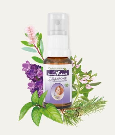 Climarome, bien-être respiratoire. Préparation à base d'huiles essentielles 100% bio du Docteur Valnet. Flacon de 15 ml