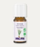 Flacon 10 ml d'huile essentielle de vétiver. Certifiée label AB, Agriculture Biologique.